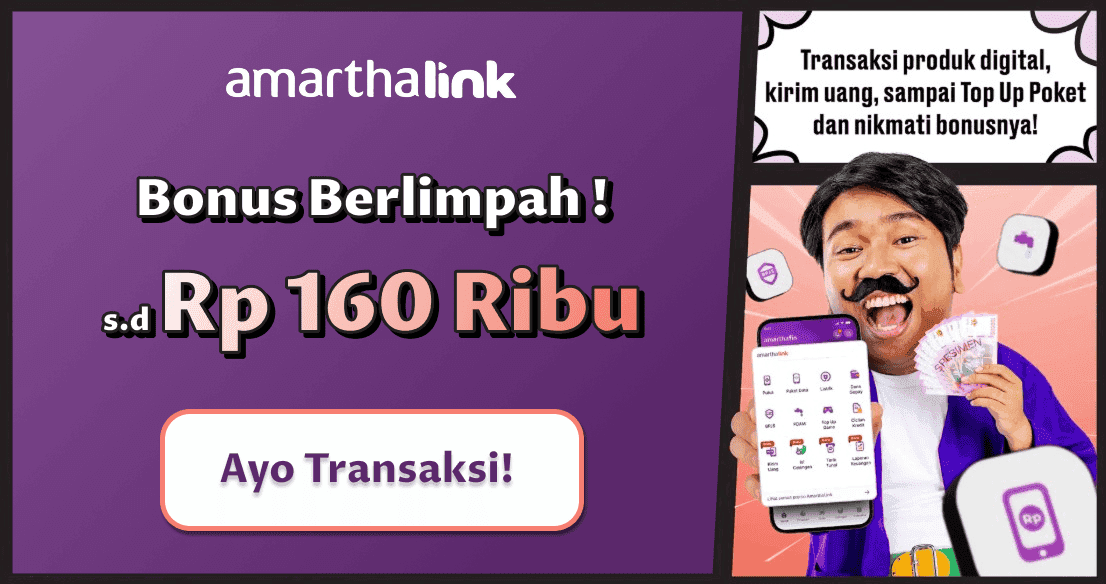 Promo Amarthalink Bulan Agustus 2026 Merdeka Transaksi, bonusnya pasti!